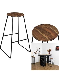 THE HOME DECO FACTORY Krzesło barowe "Cocooning" w kolorze czarno-brązowym - wys. 70 x Ø 42 cm ze sklepu Limango Polska w kategorii Meble - zdjęcie 188464239