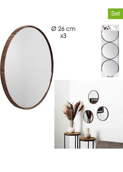 Ethnical Life Lustra (3 szt.) "Toronto" w kolorze brązowym - Ø 26 cm ze sklepu Limango Polska w kategorii Lustra - zdjęcie 188464245