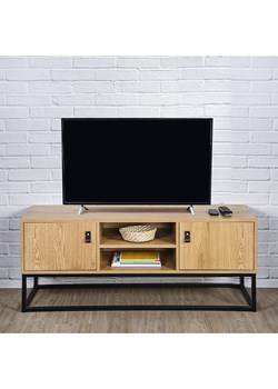 THE HOME DECO FACTORY Szafka RTV "Abbott" w kolorze brązowo-czarnym - 117 x 48 x 39 cm ze sklepu Limango Polska w kategorii Meble - zdjęcie 188464718