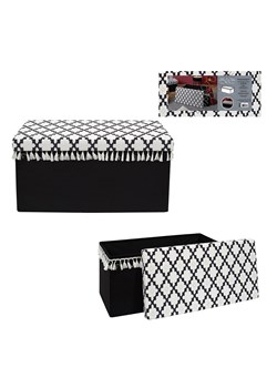 Ethnical Life Ławka w kolorze czarno-białym ze schowkiem - 87 x 38 x 38 cm ze sklepu Limango Polska w kategorii Meble - zdjęcie 188464817