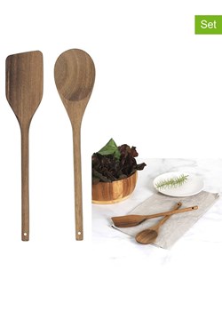 COOK CONCEPT 2-częściowy zestaw akcesoriów w kolorze brązowym - dł. 30 cm ze sklepu Limango Polska w kategorii Akcesoria kuchenne - zdjęcie 188465365