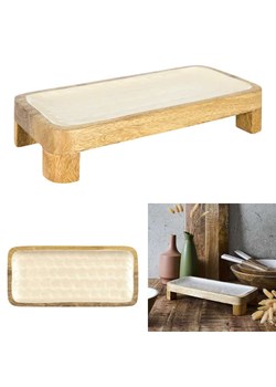 Ethnical Life Etażerka w kolorze beżowo-kremowym - 30 x 5,5 x 14 cm ze sklepu Limango Polska w kategorii Misy i tace dekoracyjne - zdjęcie 188465625