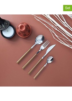 Ethnical Life 16-częściowy zestaw sztućców w kolorze srebrno-jasnobrązowym ze sklepu Limango Polska w kategorii Sztućce - zdjęcie 188465865