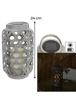 Ethnical Life Lampa solarna LED w kolorze szarym - wys. 40 x Ø 19 cm ze sklepu Limango Polska w kategorii Oświetlenie - zdjęcie 188465939
