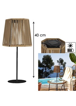 Ethnical Life Solarna lampa LED w kolorze czarno-beżowym - wys. 40 x Ø 19 cm ze sklepu Limango Polska w kategorii Oświetlenie - zdjęcie 188465947