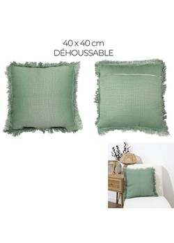 Garden Spirit Poduszka "Gaufre" w kolorze zielonym - 40 x 40 cm ze sklepu Limango Polska w kategorii Poduszki dekoracyjne - zdjęcie 188466228