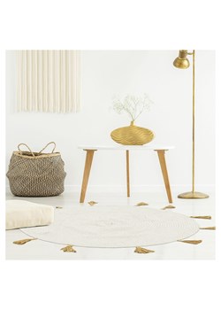 THE HOME DECO FACTORY Dywan bawełniany w kolorze kremowym - Ø 90 cm ze sklepu Limango Polska w kategorii Dywany - zdjęcie 188466335