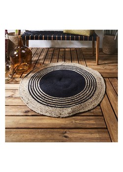 Ethnical Life Dywan w kolorze beżowo-czarnym z juty - Ø 90 cm ze sklepu Limango Polska w kategorii Dywany - zdjęcie 188466509