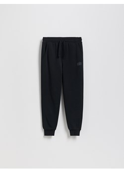 Reserved - Bawełniane joggery z meszkiem - czarny ze sklepu Reserved w kategorii Spodnie męskie - zdjęcie 188470189