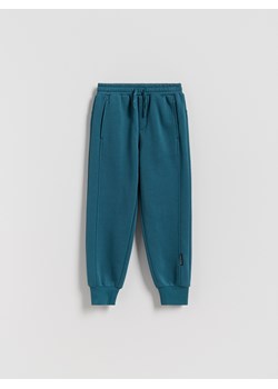Reserved - Bawełniane joggery z meszkiem - ciemny turkus ze sklepu Reserved w kategorii Spodnie chłopięce - zdjęcie 188470216