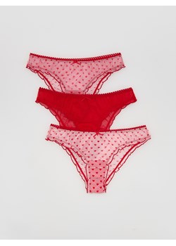 Reserved - Siateczkowe majtki figi 3 pack - pastelowy róż ze sklepu Reserved w kategorii Majtki damskie - zdjęcie 188470527