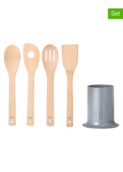 Vigar 5-częściowy zestaw "Taula" w kolorze jasnobrązowo-szarym ze sklepu Limango Polska w kategorii Akcesoria kuchenne - zdjęcie 188470978