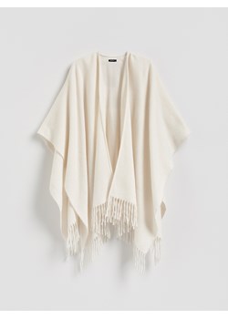 Reserved - Ponczo z frędzlami - kremowy ze sklepu Reserved w kategorii Poncza - zdjęcie 188471608