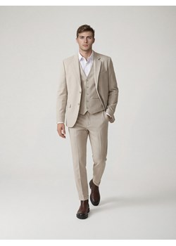 Reserved - Marynarka regular z dodatkiem wiskozy - beżowy ze sklepu Reserved w kategorii Marynarki męskie - zdjęcie 188471856