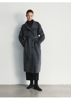 Reserved - Płaszcz handmade z wełną - szary ze sklepu Reserved w kategorii Płaszcze damskie - zdjęcie 188472636