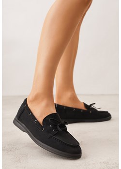 Czarne Mokasyny ze Sznurkiem i Kokardą Samiphia ze sklepu renee.pl w kategorii Mokasyny damskie - zdjęcie 188473006