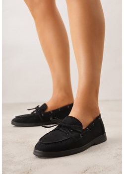 Czarne Mokasyny Ozdobione Wiązaniem Fyrelerris ze sklepu born2be.pl w kategorii Mokasyny damskie - zdjęcie 188473178