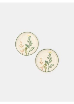 Sinsay - Ceramiczne talerze z motywem roślinnym 2 pack - wielobarwny ze sklepu Sinsay w kategorii Talerze - zdjęcie 188473276