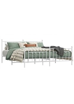 Białe metalowe łóżko małżeńskie 180x200 cm H5-E08 ze sklepu Edinos.pl w kategorii Łóżka i materace - zdjęcie 188473317