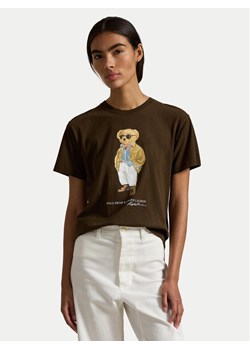 Polo Ralph Lauren T-Shirt 211A96599001 Brązowy Relaxed Fit ze sklepu MODIVO w kategorii Bluzki damskie - zdjęcie 188474158