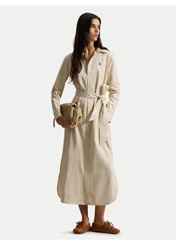 Polo Ralph Lauren Sukienka koszulowa 211A96362002 Beżowy Regular Fit ze sklepu MODIVO w kategorii Sukienki - zdjęcie 188474167