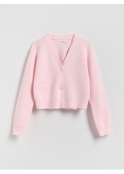 Reserved - Kardigan z dodatkiem wiskozy - pastelowy róż ze sklepu Reserved w kategorii Swetry dziewczęce - zdjęcie 188475208