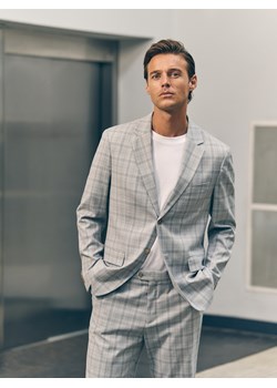 Reserved - Marynarka slim fit z wiskozą - jasnoszary ze sklepu Reserved w kategorii Marynarki męskie - zdjęcie 188476239