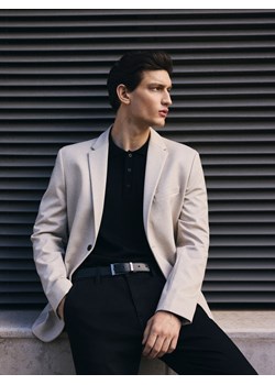 Reserved - Marynarka slim fit - beżowy ze sklepu Reserved w kategorii Marynarki męskie - zdjęcie 188476257