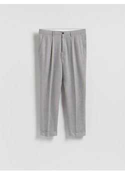 Reserved - Spodnie garniturowe z lnem - jasnoszary ze sklepu Reserved w kategorii Spodnie męskie - zdjęcie 188476277