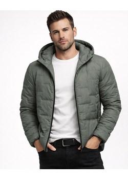 Kurtka męska grafitowa z kapturem Recea ze sklepu Recea.pl w kategorii Kurtki męskie - zdjęcie 188477425