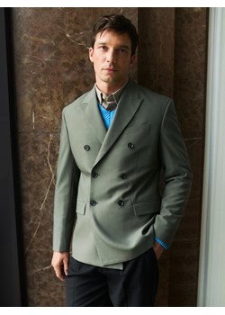 Reserved - Marynarka slim fit z domieszką wiskozy - szary ze sklepu Reserved w kategorii Marynarki męskie - zdjęcie 188477856