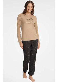 Bawełniana piżama damska Glam 40936-80X, Kolor beżowo-szary, Rozmiar S, Henderson ze sklepu Primodo w kategorii Piżamy damskie - zdjęcie 188478479