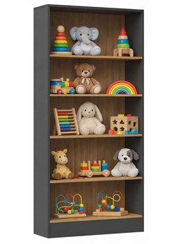 Otwarty regał na zabawki antracyt + dąb artisan G5-K52 ze sklepu Edinos.pl w kategorii Regały i witryny - zdjęcie 188478795