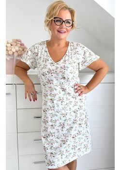 Donna bawełniana koszula nocna w kwiaty Emilia, Kolor ecru-wzór, Rozmiar S, Donna ze sklepu Intymna w kategorii Koszule nocne - zdjęcie 188478877