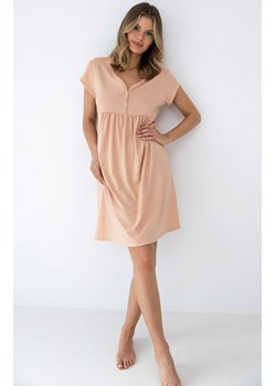 Sensis koszula nocna damska na krótki rękaw Goldie, Kolor karmelowy, Rozmiar S, SENSIS ze sklepu Intymna w kategorii Koszule nocne - zdjęcie 188478905