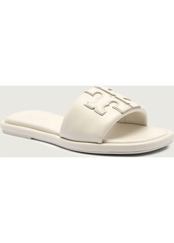 TORY BURCH Skórzane klapki DOUBLE T SPORT SLIDE ze sklepu Gomez Fashion Store w kategorii Klapki damskie - zdjęcie 188478978