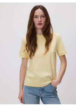 Reserved - T-shirt z bawełny merceryzowanej - żółty ze sklepu Reserved w kategorii Bluzki damskie - zdjęcie 188480256