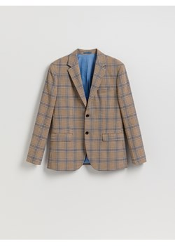 Reserved - Marynarka slim fit w kratę - beżowy ze sklepu Reserved w kategorii Marynarki męskie - zdjęcie 188480309