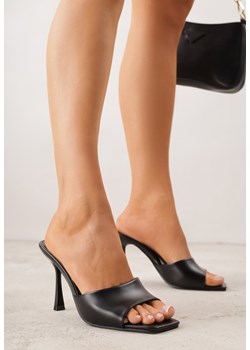 Czarne Klapki na Szpilce z Kwadratowym Noskiem Mellota ze sklepu born2be.pl w kategorii Klapki damskie - zdjęcie 188481835
