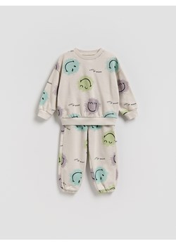 Reserved - Bawełniany komplet SmileyWorld® - jasnoszary ze sklepu Reserved w kategorii Komplety chłopięce - zdjęcie 188482047