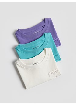 Reserved - Bawełniany t-shirt 3 pack - turkusowy ze sklepu Reserved w kategorii T-shirty chłopięce - zdjęcie 188482136