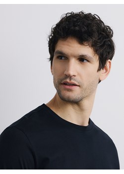 Reserved - Longsleeve z merceryzowanej bawełny - czarny ze sklepu Reserved w kategorii T-shirty męskie - zdjęcie 188482145