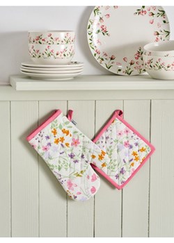 Sinsay - Zestaw kuchenny z rękawicą i podkładką z motywem kwiatowym 2 pack - wielobarwny ze sklepu Sinsay w kategorii Fartuchy kuchenne - zdjęcie 188483005