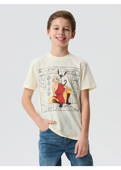 Sinsay - Bawełniana koszulka z nadrukiem The Last Airbender - kremowy ze sklepu Sinsay w kategorii T-shirty chłopięce - zdjęcie 188483067