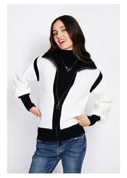 ASSUILI Kardigan w kolorze biało-czarnym ze sklepu Limango Polska w kategorii Swetry damskie - zdjęcie 188483537