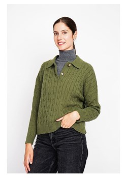 ASSUILI Sweter w kolorze khaki ze sklepu Limango Polska w kategorii Swetry damskie - zdjęcie 188484035