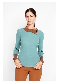 ASSUILI Sweter w kolorze turkusowo-karmelowym ze sklepu Limango Polska w kategorii Swetry damskie - zdjęcie 188484129