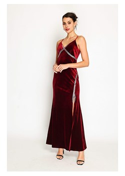 ASSUILI Aksamitna sukienka w kolorze bordowym ze sklepu Limango Polska w kategorii Sukienki - zdjęcie 188484498