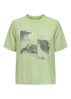 ONLY Koszulka "New Flora" w kolorze zielonym ze sklepu Limango Polska w kategorii Bluzki damskie - zdjęcie 188486129