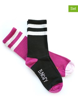 B.Nosy Skarpety (2 pary) w kolorze czarno-fioletowym ze sklepu Limango Polska w kategorii Skarpetki dziecięce - zdjęcie 188487449